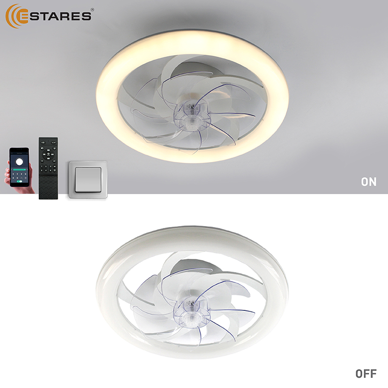 Управляемая светодиодная люстра с вент. FAN SIMPLE 65W+18W R-APP-480x125-WHITE WHITE-220-IP20