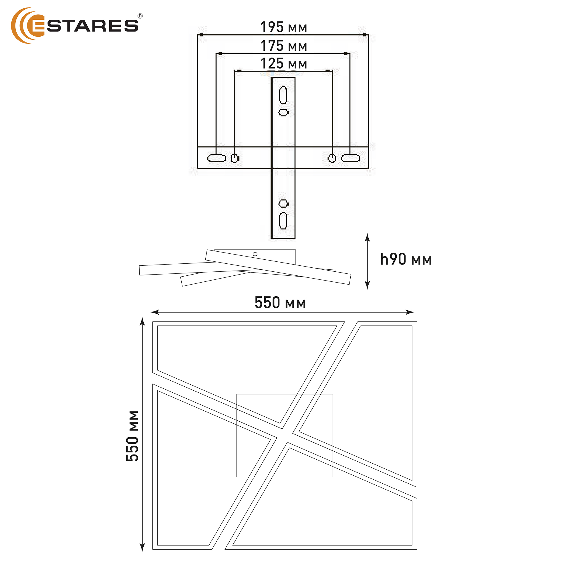Управляемая светодиодная люстра ORLANDO 120W S-APP-550x550x90-WHITE WOOD WHITE-220-IP20