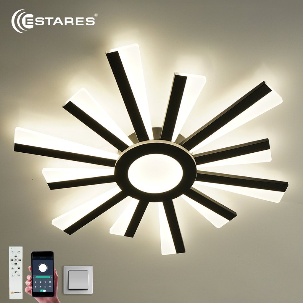 Управляемая светодиодная люстра  TERESA 70W R-APP-550x50-BLACK/WHITE-220-IP20