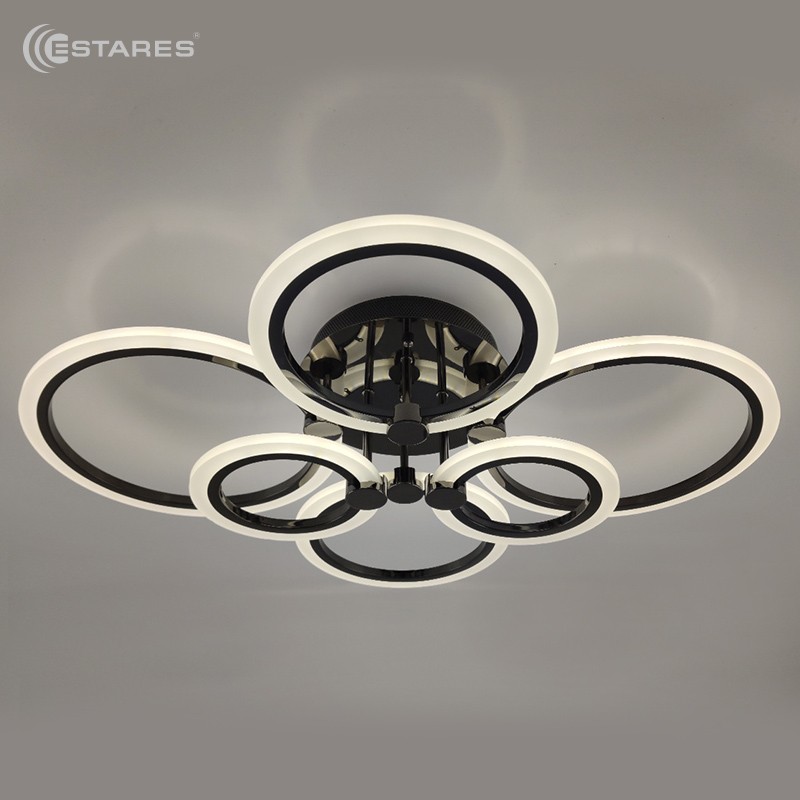 Управляемый светодиодный светильник EUROPA 132W 6R-800х600х125-WHITE/BLACKCHROME-220-IP20