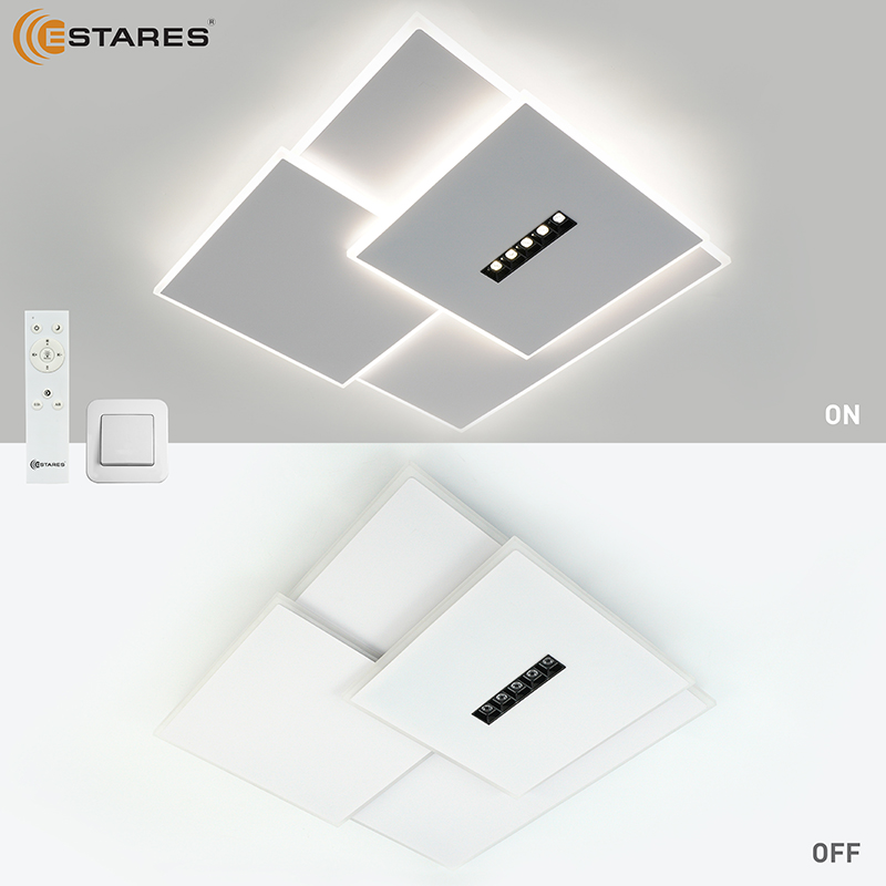 Управляемый светодиодный светильник STERREN 105W 3S 5DL-RC-520x535x55-WHITE BLACK WHITE-220-IP20