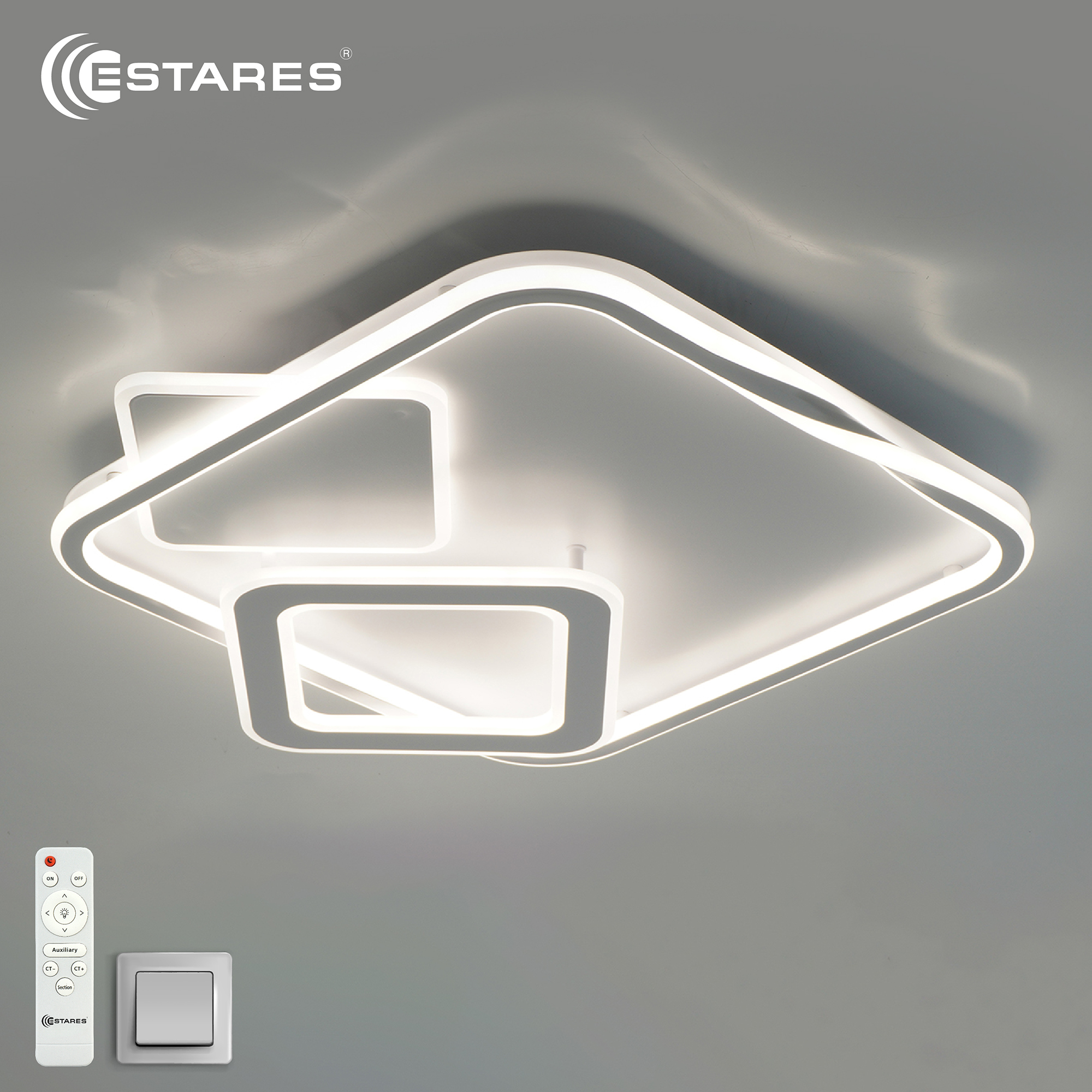 Управляемая светодиодная люстра GERMANICA 100W SS-RC-515x531x80-WHITE/WHITE-220-IP20