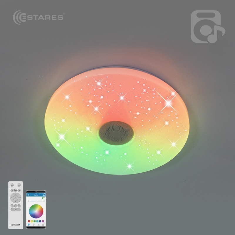 Управляемая светодиодная музыкальная люстра a-play RGB 40W R-APP-330-WHITE/WHITE-220-IP20