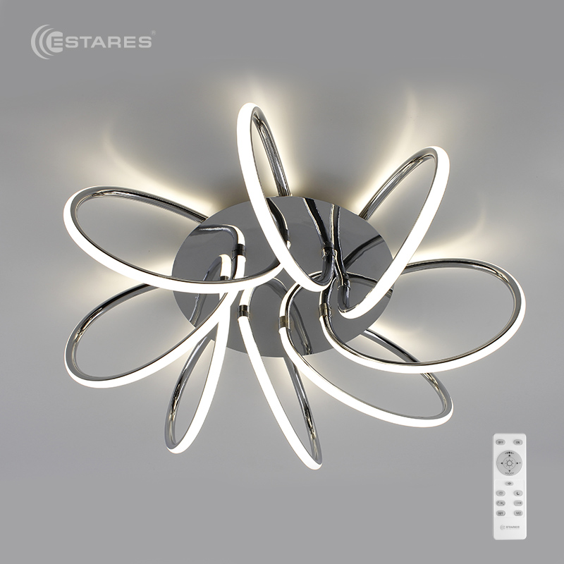 Управляемый светодиодный светильник SPRING 120W 8R-580/230-RC-CHROME/OPAL-220-IP20