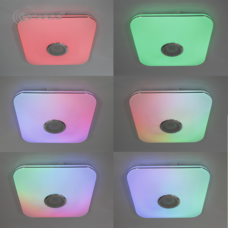 Управляемая светодиодная музыкальная люстра MUSIC RGB 40W S-APP-330-WHITE CHROME-220-IP20