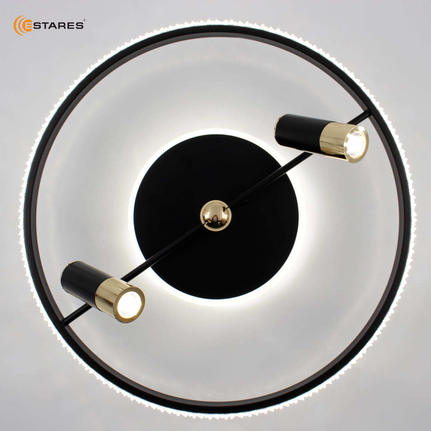 Управляемая светодиодная люстра SIRENA 56W 2R-APP-500x183-BLACK GOLD CRYSTAL-220-IP20
