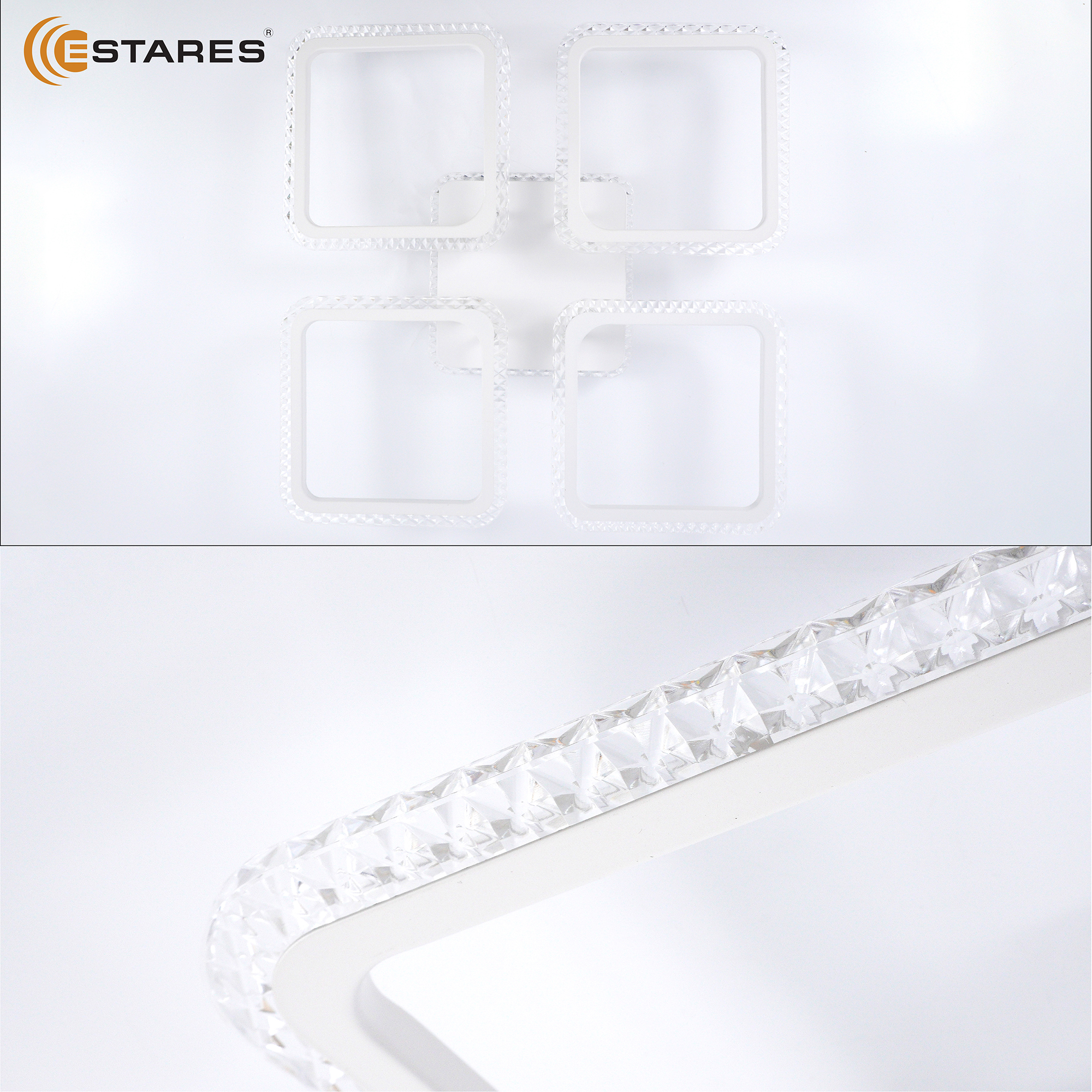 Управляемая светодиодная люстра SONNE prizma RGB 100W 5S-APP-540X540X70-WHITE CLEAR-220-IP20