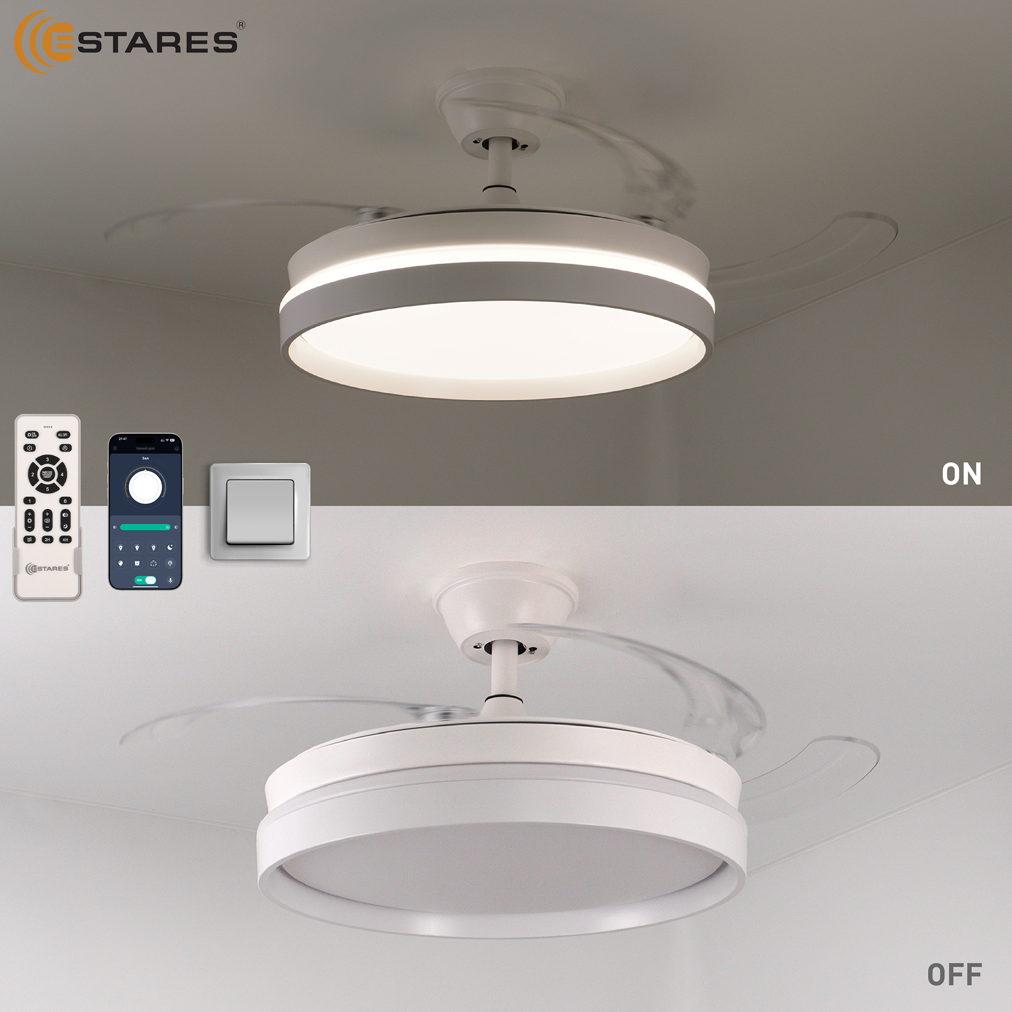 FAN REGOR 50W+25W R-APP-WHITECLEAR Озон 2