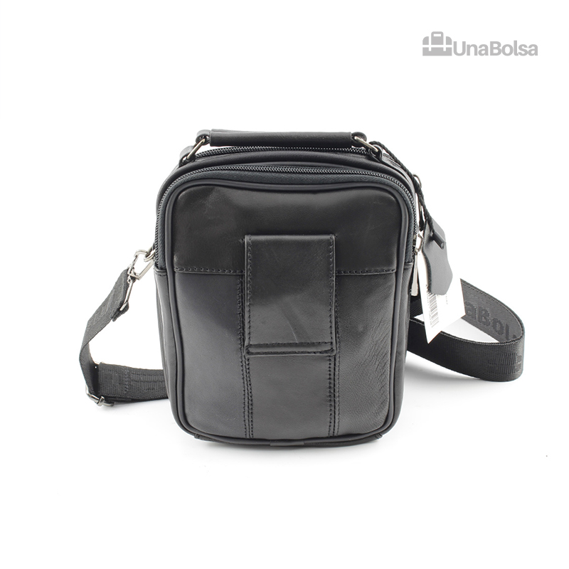 Сумка мужская из натуральной кожи UB-B103-150x185х85-black black-молния молния