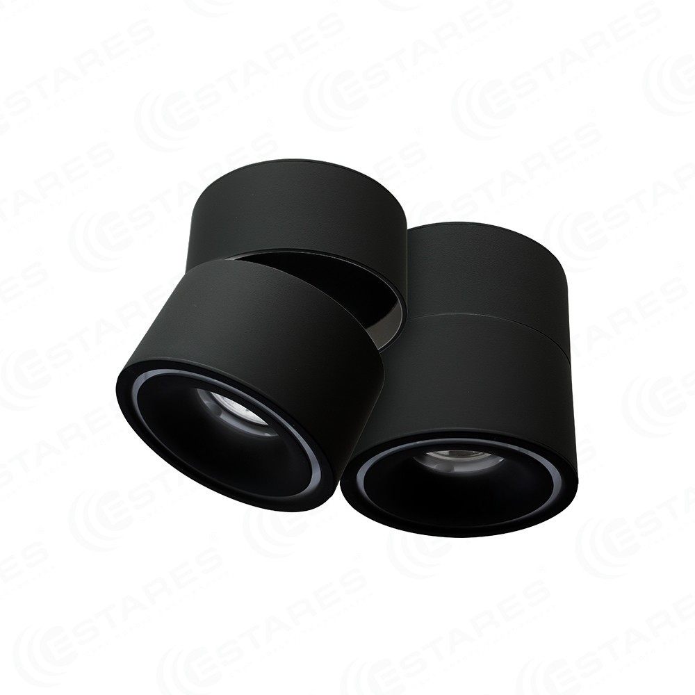 Светодиодный поворотный светильник DRUM  12W R-100-WW-BLACK-220-IP44