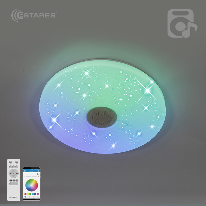 Управляемая светодиодная музыкальная люстра a-play RGB 40W R-APP-330-WHITE WHITE-220-IP20