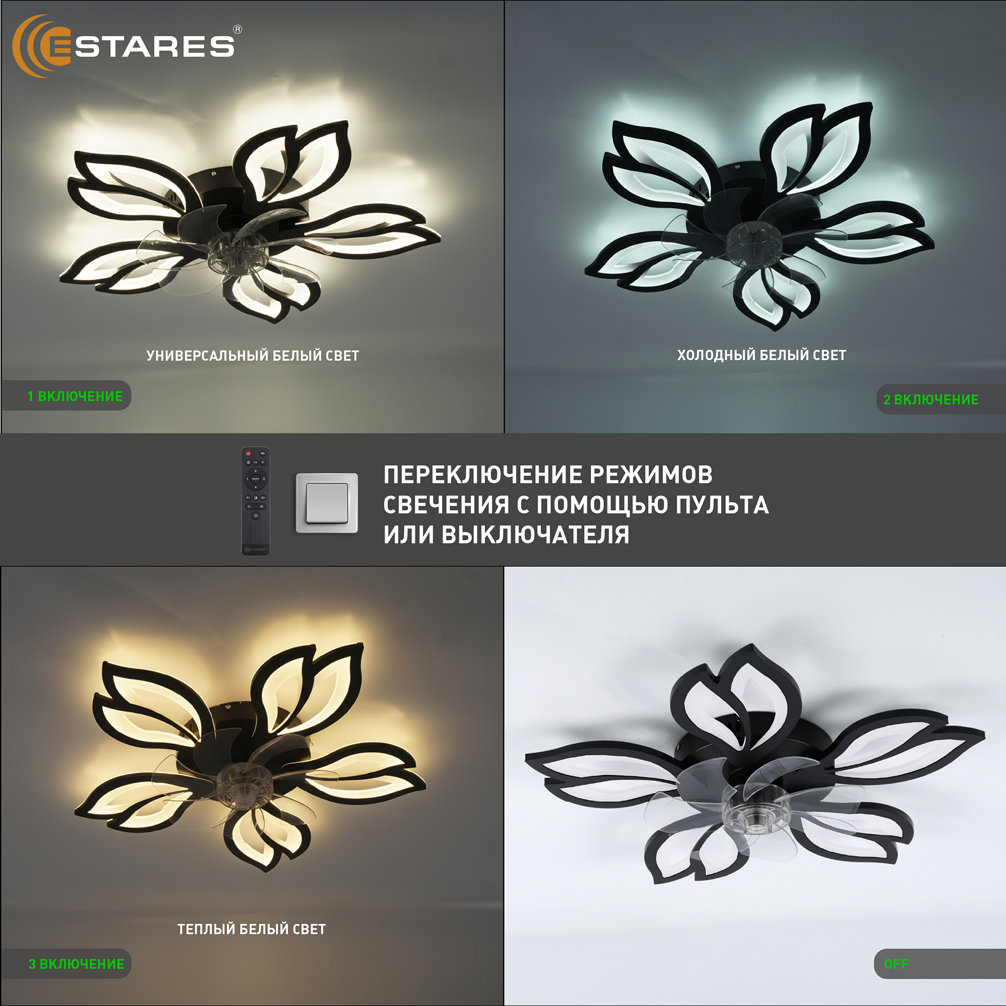 FAN ASTRA 70W+19W 5F-IRC-620x125-BLACKWHITE Озон 3