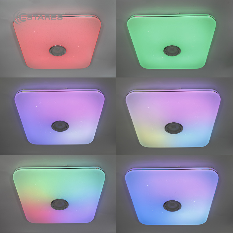 Управляемая светодиодная музыкальная люстра MUSIC RGB 80W S-APP-430-WHITE CHROME-220-IP20