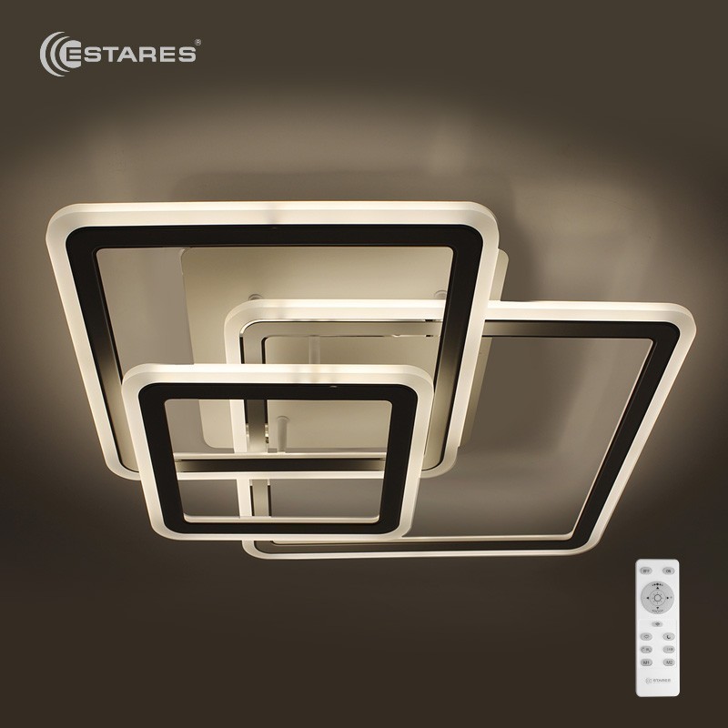 Управляемая светодиодная люстра SONNE 80W 3S-RC-520x520x110-WHITE+CHROME/WHITE-220-IP20