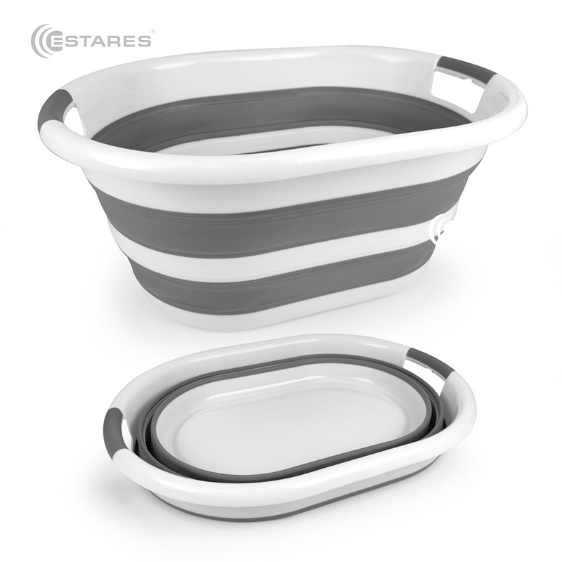Таз складной силиконовый ES-BS-portable-24l-54x39x24/7-white/gray