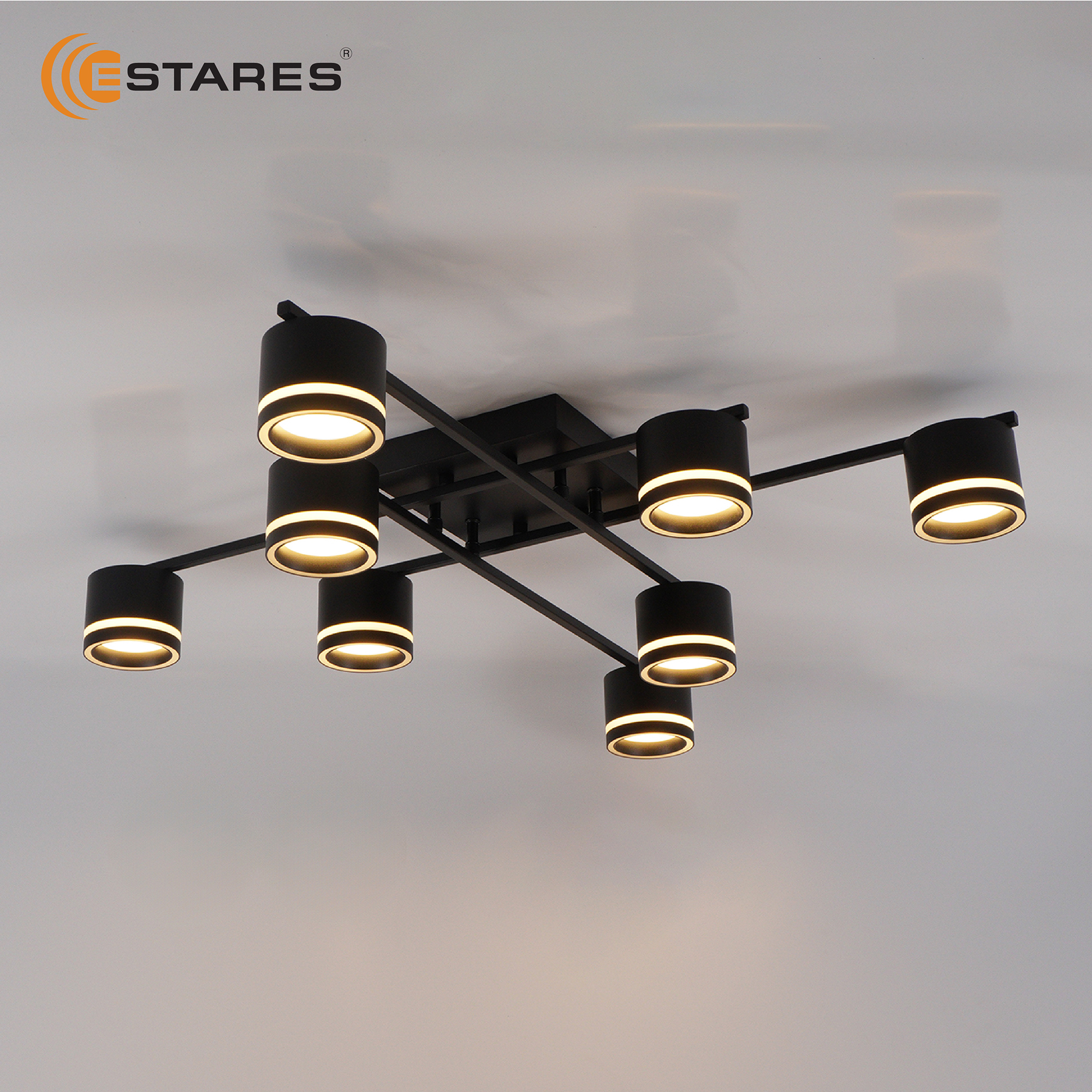 Люстра GELA 8xGX53 S-820x820x140-BLACK WHITE-IP20