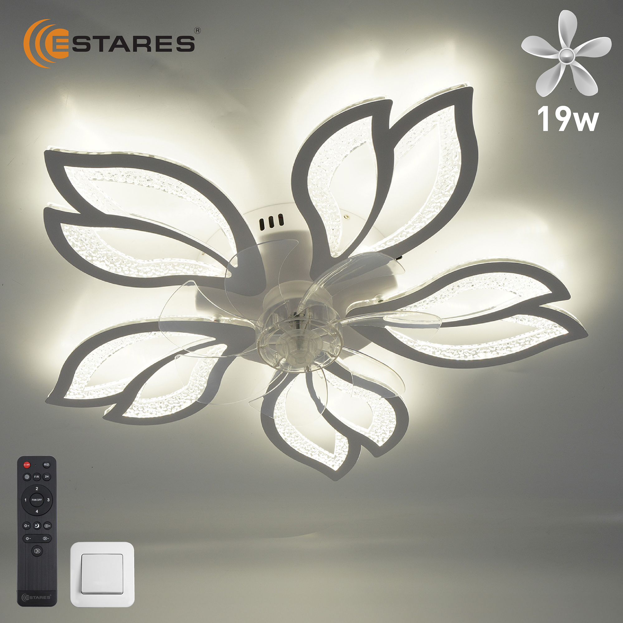 FAN ASTRA ICE 70W+19W 5F-IRC-WHITECLEARCLEAR Озон 9