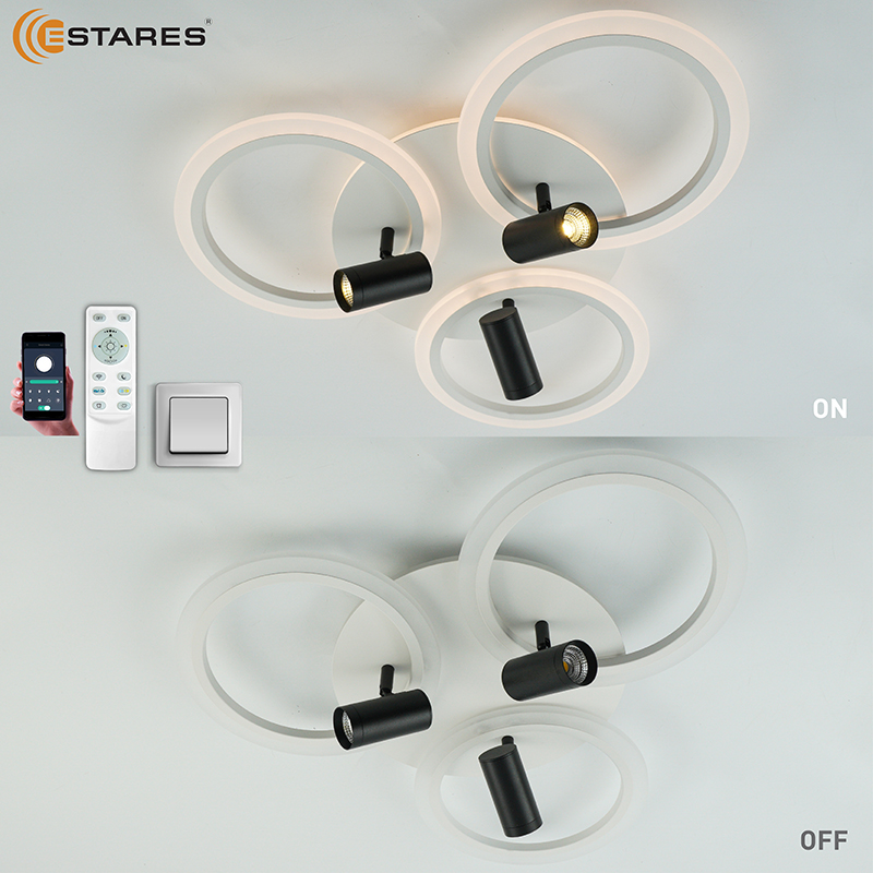 Управляемая светодиодная люстра SONNE downlight 80W 4R-APP-582x115-BLACK WHITE WHITE-220-IP20