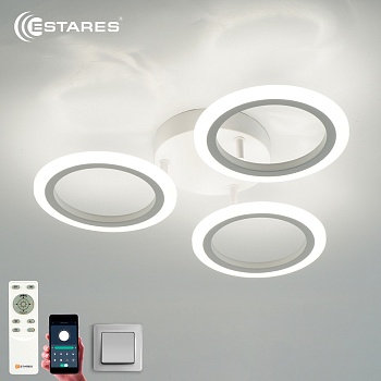 Управляемая светодиодная люстра MARIA 50W 3R-APP-440x80-WHITE/WHITE-220-IP20