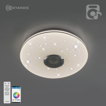 Управляемая светодиодная музыкальная люстра MUSIC RGB 25W R-APP-260-WHITE CHROME-220-IP20