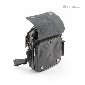 Сумка мужская из натуральной кожи UB-B219-195x235х90-black black-молния молния