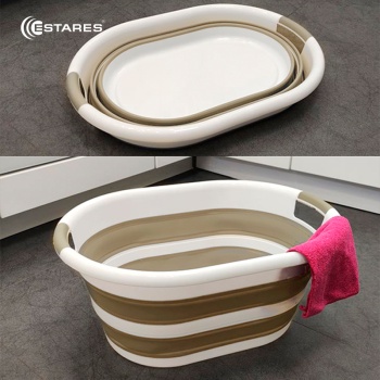 Таз складной силиконовый ES-BS-portable-24l-54x39x24 7-white beige_2021