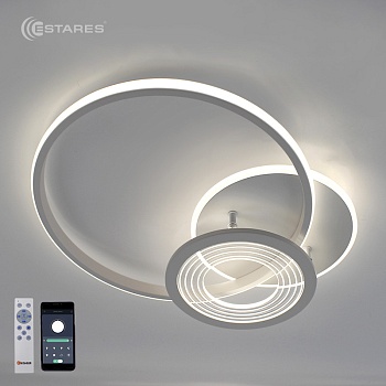  Управляемая светодиодная люстра ADARA 70W 3R-APP-480x80-WHITE/WHITE/CLEAR-220-IP20