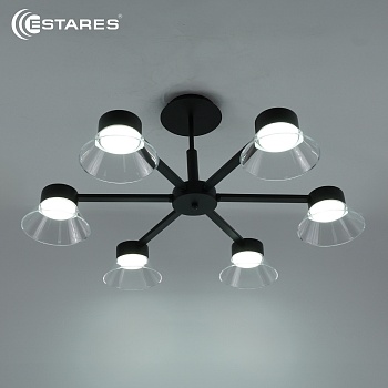 Люстра LATEA 6xGX53 R-750x330- BLACK/CLEAR-220-IP20
