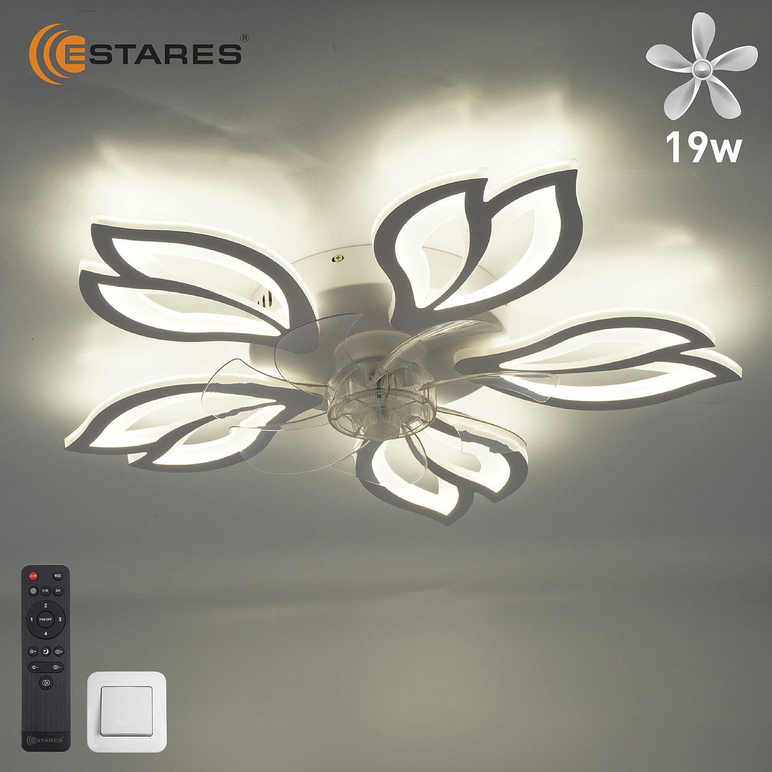 FAN ASTRA 70W+19W 5F-IRC-WHITECLEAR О9
