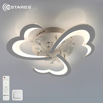 Управляемая светодиодная люстра СRYSTALwhite 60W R-IRC-550x72-WHITE/WHITE/CLEAR-220-IP20