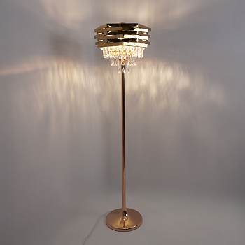Cветильник,торшер ROSE 3xE14-360/270x1380-GOLD/CRYSTAL-220-IP20