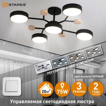 LEVITA 75W 5R-ONOFF-BLACKWOODWHITE Озон 1