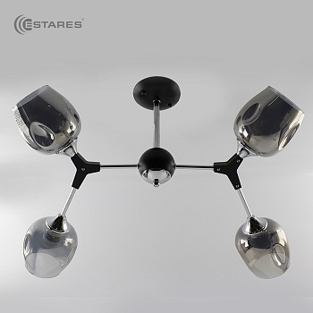 Люстра SORENTO 4хЕ27 R-660x570xh340-black/chrome/lightgray