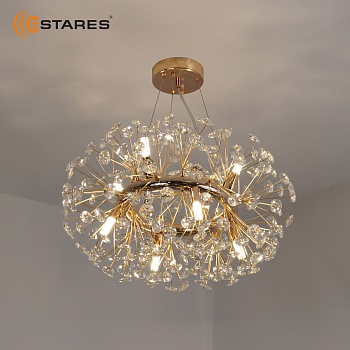 Люстра NESSA 12хG9-590x1295-GOLD/CRYSTAL-220-IP20