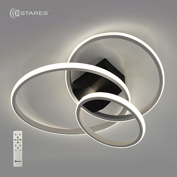 Управляемая светодиодная люстра KIOTO 90W 3R-RC-560x400x150-WHITE/BLACK/WHITE-220-IP20