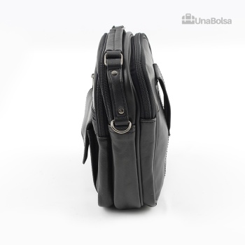 Сумка мужская из натуральной кожи UB-B103-150x185х85-black black-молния молния