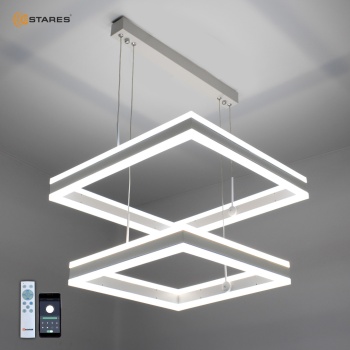 Управляемая светодиодная люстра STELLA 180W 2S-APP-500x500x1200-WHITE/WHITE-220-IP20