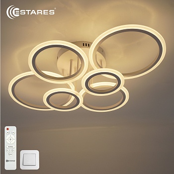 Управляемая светодиодная люстра EUROPA 80W 6R-IRC-675x480x175-WHITE/WHITE-220-IP20