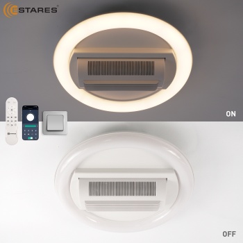 Управляемая светодиодная люстра с вент.FAN ISIDA 45W+15W R-APP-480x145-WHITE WHITE-220-IP20