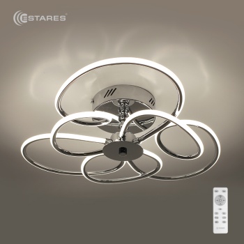 Управляемый светодиодный светильник BONITA 92W R-500x200-CHROME/OPAL-220-IP20