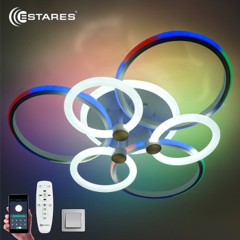 Управляемая светодиодная люстра CARNAVAL RGB 50W+30W 7R-APP-640x140-WHITE/WHITE-220-IP20