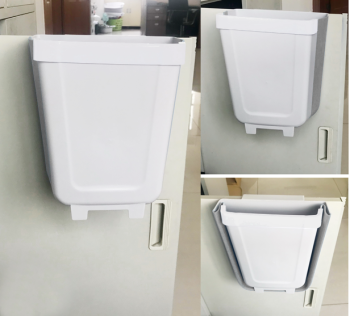 Ведро мусорное складное(подвес) ES-BC-TC-portable-5l-25x22x17/9-white/gray