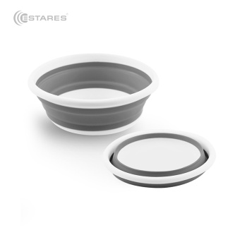 Таз складной силиконовый ES-BS-portable-5l-33x12/4-white/gray