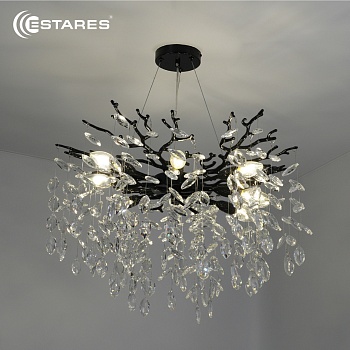 Люстра ROXANA 55 E14х8 R-600x1200-BLACK/CRYSTAL-220-IP20