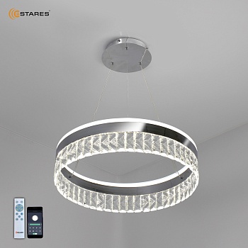 Управляемая светодиодная люстра CARINA 90W R-APP-500x1200-CHROME/CLEAR-220-IP20
