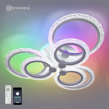 Управляемая светодиодная люстра LILY RGB 100W 7R-APP-650X115-WHITE/WHITE-220-IP20