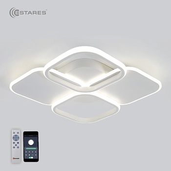 Управляемый светодиодный светильник 0SAKA 80W 4S-APP-430x430x65-WHITE/WHITE-220-IP20