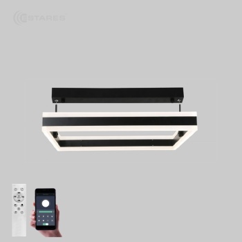 Управляемая светодиодная люстра STELLA 100WS-APP-500x500x1200-BLACK WHITE-220-IP20