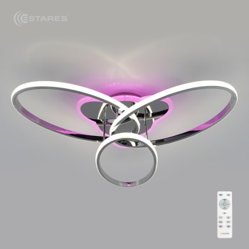 Управляемая светодиодная люстра ELLISSE RGB 66W 3F-600/120-RC-CHROME/OPAL-220-IP20