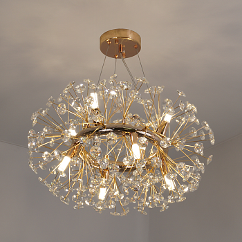 Люстра NESSA 8хG9-520x1295-GOLD/CRYSTAL-220-IP20